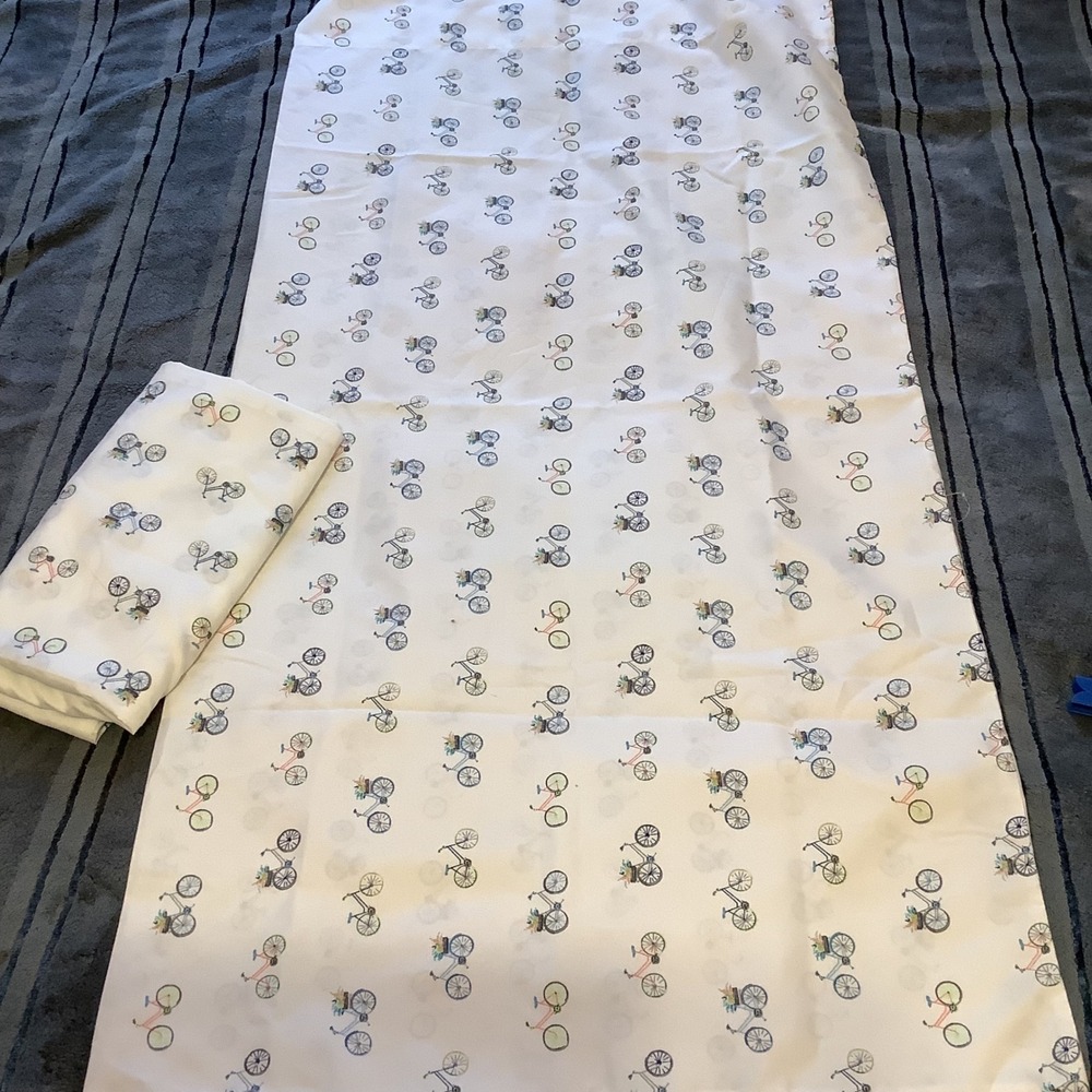 Alex & Zoe Bicycle Print Pillowcases Set of 2 White Multicolor 39x20